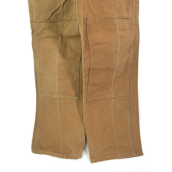 古着 90s Carhartt ブラウン ダック Wニー ワーク オーバーオール W34