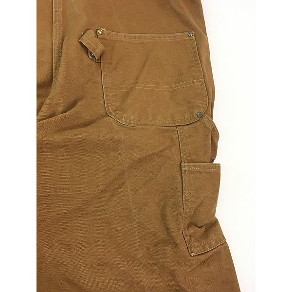 古着 90s Carhartt ブラウン ダック Wニー ワーク オーバーオール W39