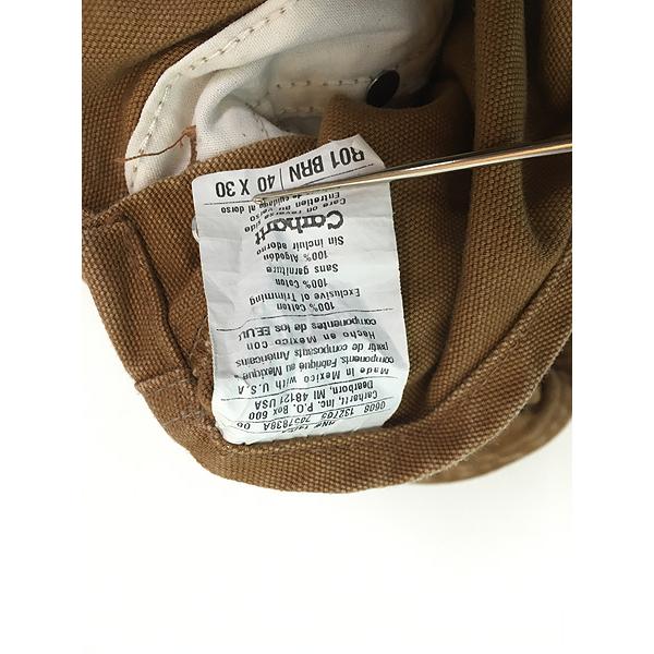古着 90s Carhartt ブラウン ダック Wニー ワーク オーバーオール W39