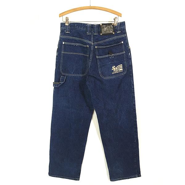 古着 SOUTH POLE 極太 バギー 濃紺 ブルー デニム パンツ ジーンズ W34