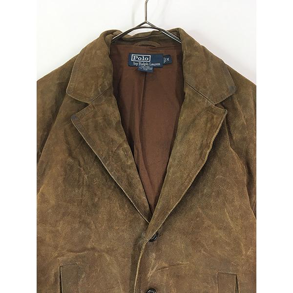 古着 90s Polo Ralph Lauren 本革 スエード レザー ハーフ コート 