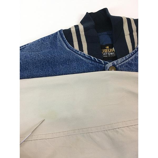 古着 90s USA製 「Wheeling-Nisshin」 企業 刺しゅう デニム スタジャン ジャケット L位 古着 古着 90s USA製 「Wheeling-Nisshin」 企業 刺しゅう デニム