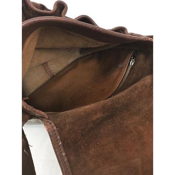 雑貨 古着 80s USA製 OLD COACH 本革 レザー フラップ 巾着風 内 