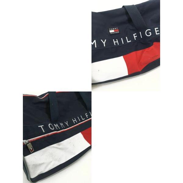 雑貨 古着 90s TOMMY HILFIGER ロゴ デザイン ボストン バッグ : 古着