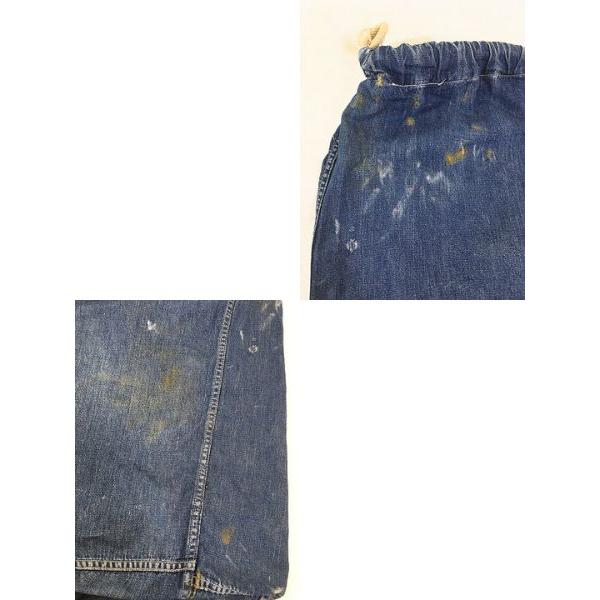 雑貨 古着 40s 米軍 濃紺 デニム 巾着型 ランドリー バッグ 中型