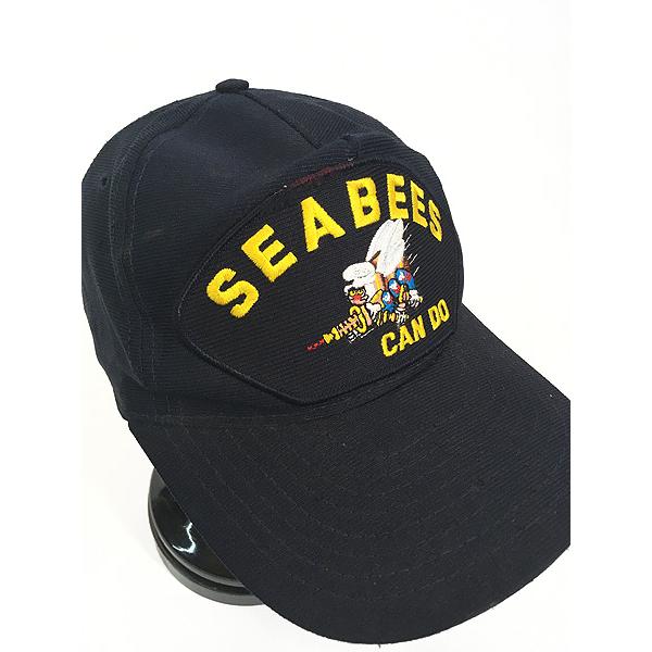 雑貨 古着 80s USA製 米軍 US NAVY 「SEABEES」 ミリタリー
