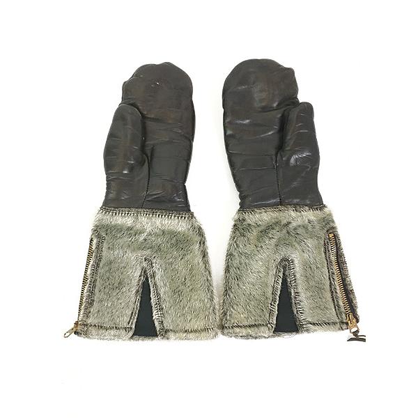 60s WOLVERINE ファー付き レザーミトン グローブ ロング★手袋 60s WOLVERINE ファー付き レザーミトン グローブ ロング☆手袋