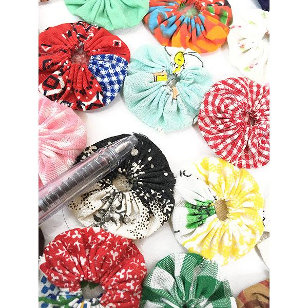 雑貨 古着 カラフル ヨーヨー キルト ハンドメイド デザイン カバー