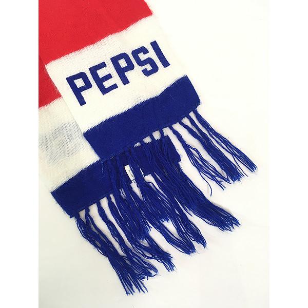 雑貨 古着 80s PEPSI ペプシ トリコロール ボーダー 企業 ウール
