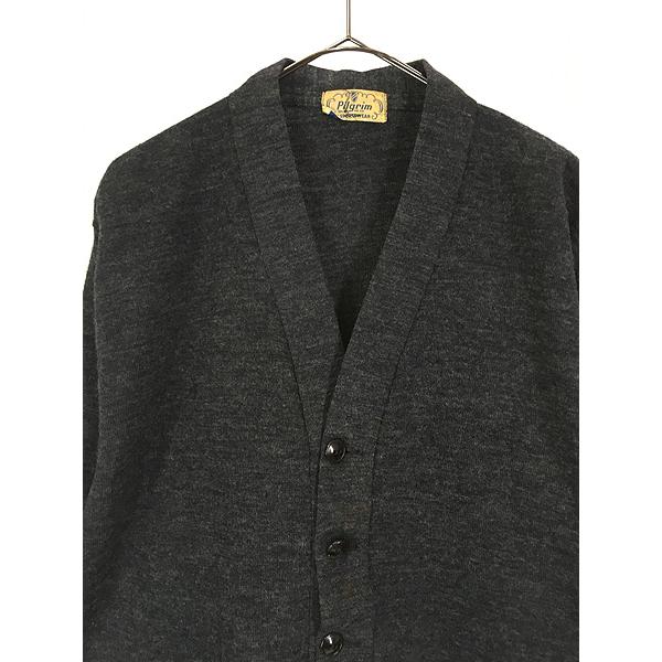 古着 40s PILGRIM パチポケ エルボーパッチ ウール ニット ワーク