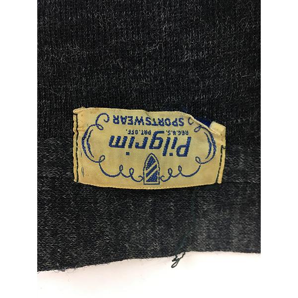 古着 40s PILGRIM パチポケ エルボーパッチ ウール ニット ワーク