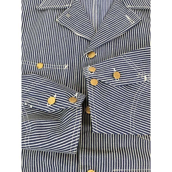 Deadstock」 古着 50s USA製 Lee 98-J ロングL ヒッコリー Deadstock」 古着 50s USA製 Lee 98-J ロングL ヒッコリー