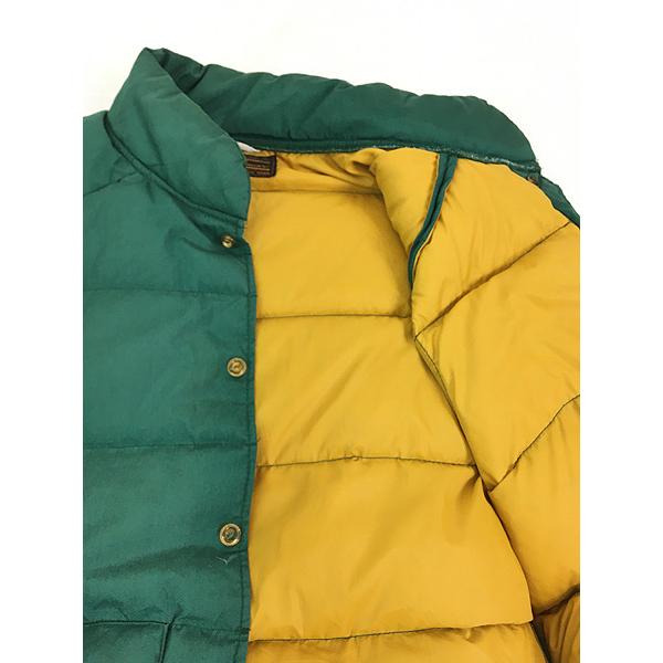 Eddie Bauer グリーンダウンベスト 古着 80s Eddie Bauer コットン シェル グース ダウン ベスト