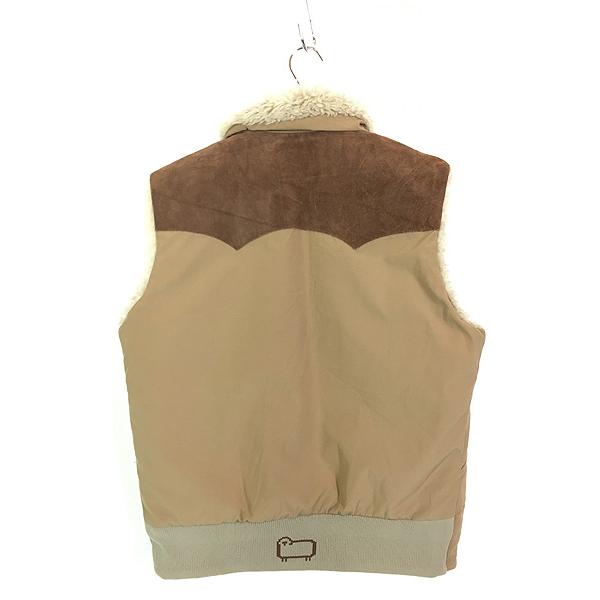 古着 80s USA製 WoolRich 本革 スエード ウエスタン ヨーク ボア