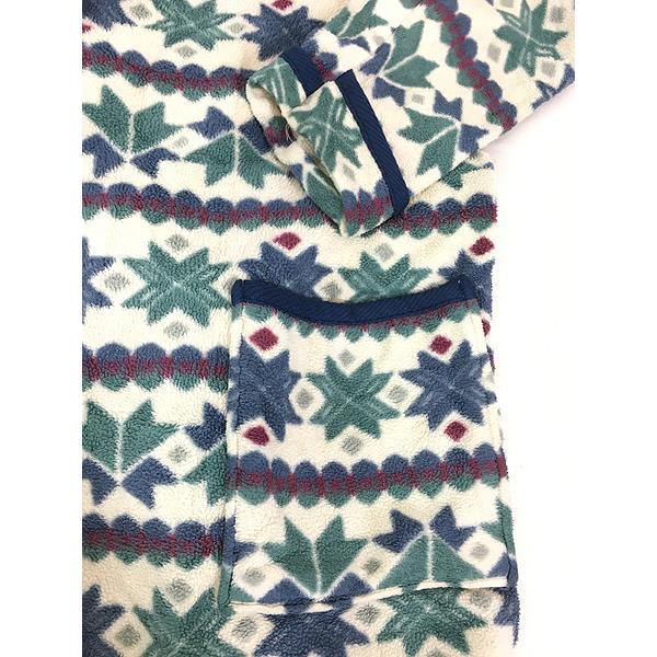 古着 80s USA製 LL Bean 雪柄 スノーフレーク ボーダー フリース