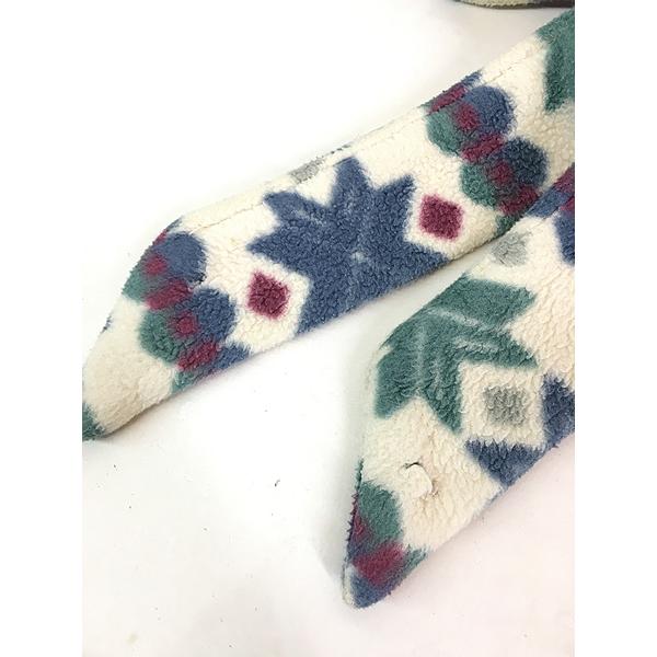 古着 80s USA製 LL Bean 雪柄 スノーフレーク ボーダー フリース