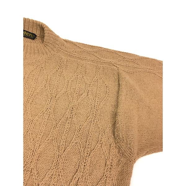 古着 90s ペルー製 Alpaca Collection ケーブル編み 100% アルパカ