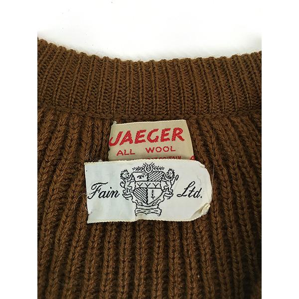 古着 60s Greatbritain製 JAEGER Vネック リブ編み ヘビー 古着 60s Greatbritain製 JAEGER Vネック リブ編み ヘビー