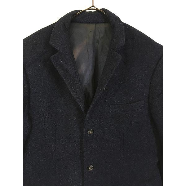 古着 60s Bad Aachen × Harris Tweed 3ボタン 上質 ハンドウーヴン ネイビー ツイード テーラード ジャケット ...