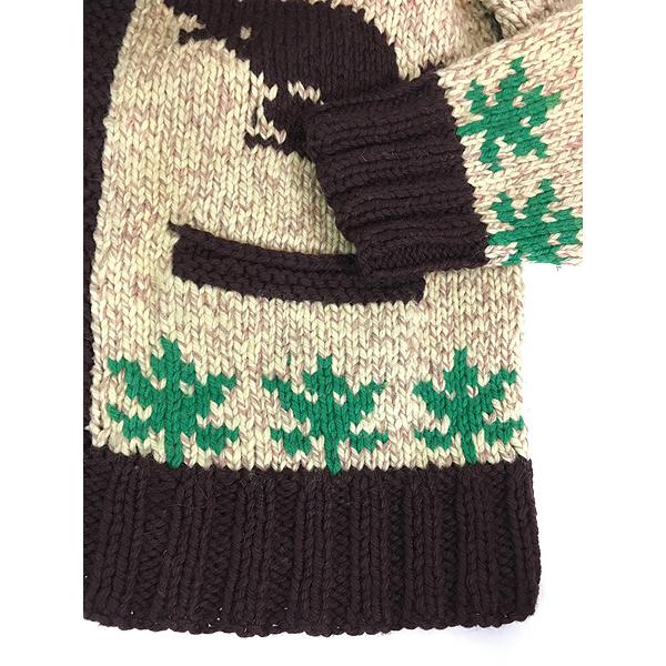 古着 60s ビーバー メープル 4面 ローゲージ ウール ニット カウチン