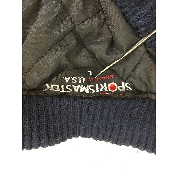 古着 90s USA製 SPORTSMASTER 「V」 フェルト パッチ パデッド メルトン ウール スタジアム ジャケット スタジャン L 古着 90s USA製 SPORTSMASTER 「V」 フェルト パッチ パデッド