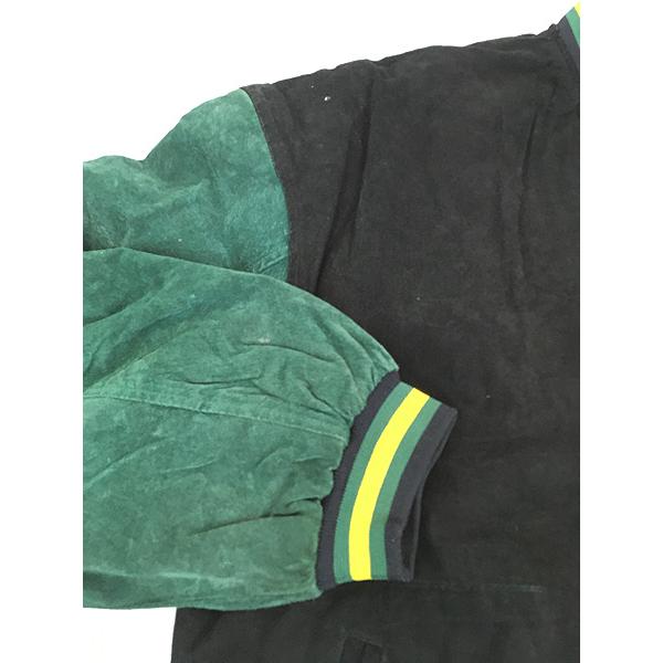 古着 NFL Green Bay Packers パッカーズ 本革 オール スエード レザー