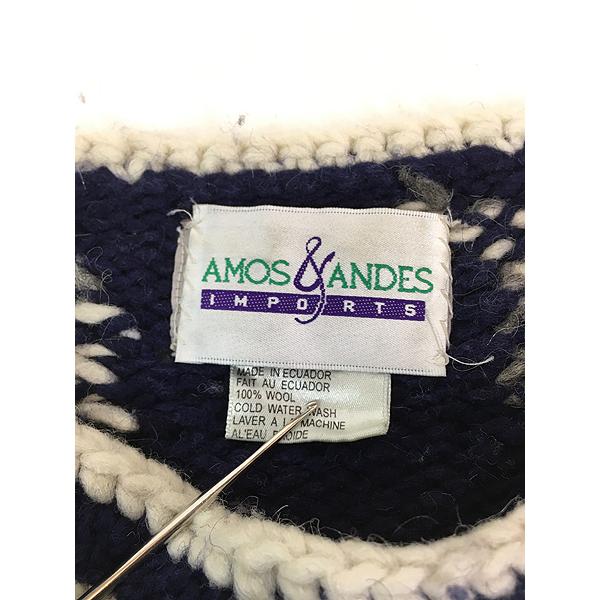 古着 90s エクアドル製 AMOS&ANDES ネイティブ チマヨ ヘビー ウール