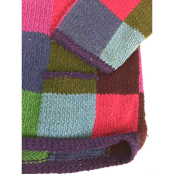 古着 90s エクアドル製 NATIVE AMERICAN カラフル ブロック ハンド