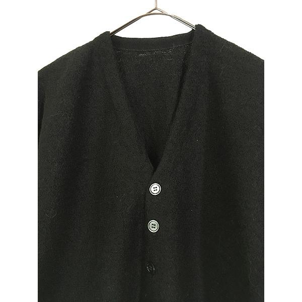 古着 60-70s 無地 ソリッド ブラック シャギー モヘア ウール 古着 60-70s 無地 ソリッド ブラック シャギー モヘア ウール