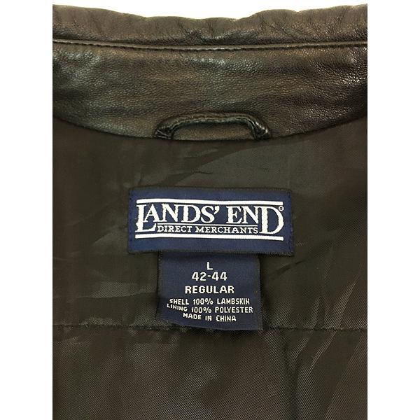 古着 90s LANDS' END パデッド 本革 オール ラムスキン レザー 古着 90s LANDS' END パデッド 本革 オール ラムスキン レザー