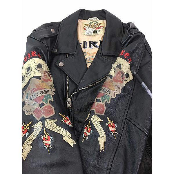 古着 90s AVIREX TATTOOING 「Homeward 1945」 本革 カウハイド 古着 90s AVIREX TATTOOING 「Homeward 1945」 本革 カウハイド