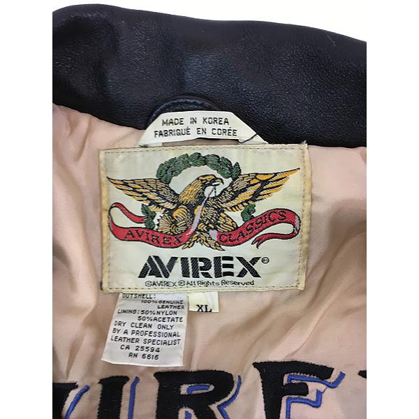 古着 90s AVIREX TATTOOING 「Homeward 1945」 本革 カウハイド 古着 90s AVIREX TATTOOING 「Homeward 1945」 本革 カウハイド