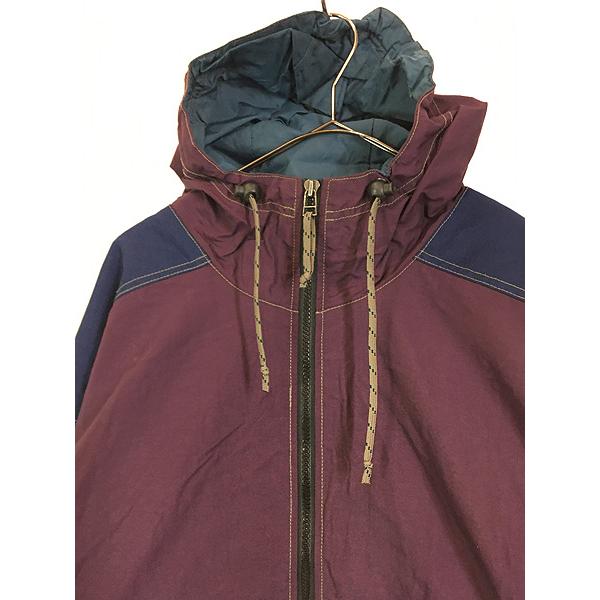 古着 90s Columbia 紫×紺 バイカラー アノラック パーカー ジャケット