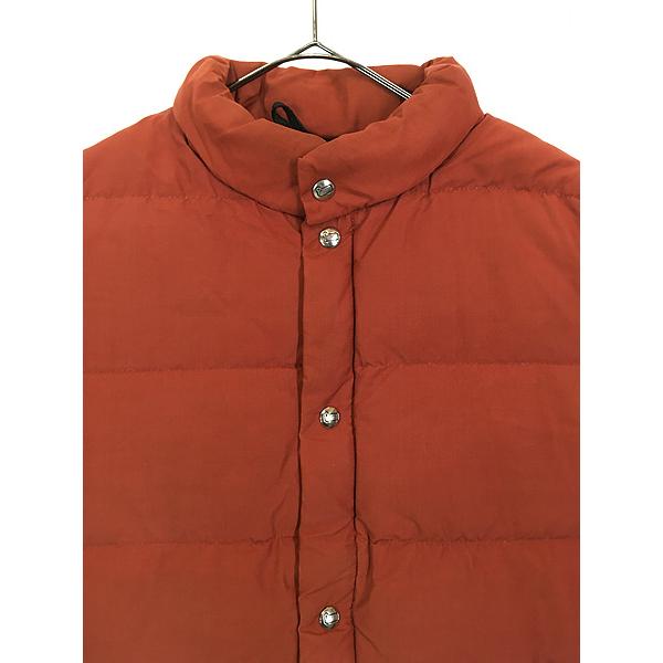 古着 80s WoolRich 60/40 クロス ダウン ベスト レアカラー レンガ