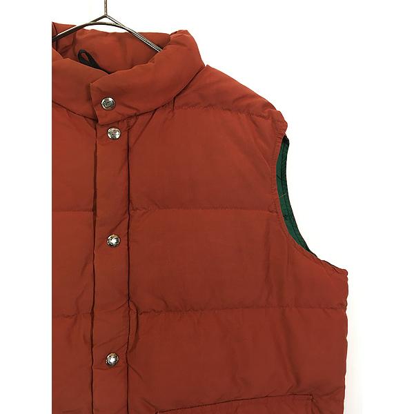古着 80s WoolRich 60/40 クロス ダウン ベスト レアカラー レンガ