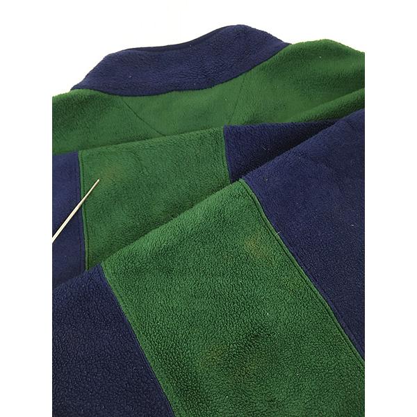古着 90s   紺×緑 ボーダー ハーフ スナップ フリース ジャケット XL 古着 古着 90s TOMMY HILFIGER 紺×緑 ボーダー ハーフ スナップ フリース