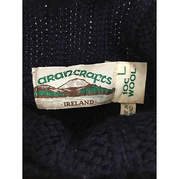 古着 90s Ireland製 Aran Crafts アラン フィッシャーマン ローゲージ