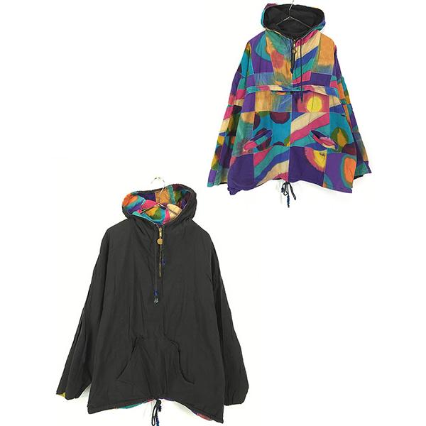 古着 90s Joujou タイダイ マルチ パッチワーク リバーシブル ハーフ