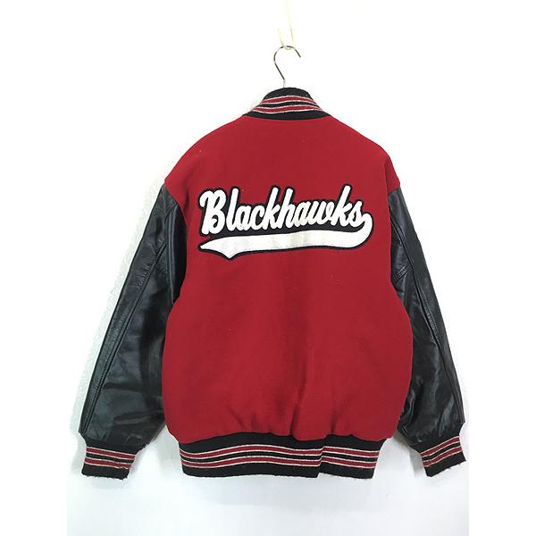 古着 80s USA製 Ripon Athletic 「F」 パデッド 本革 レザー メルトン