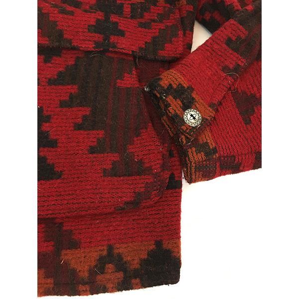 古着 80s USA製 WoolRich ネイティヴ チマヨ 総柄 ウール ブランケット