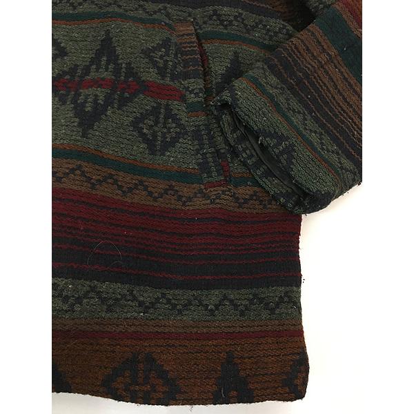 古着 80s USA製 LL Bean ネイティヴ チマヨ 総柄 フルジップ ウール