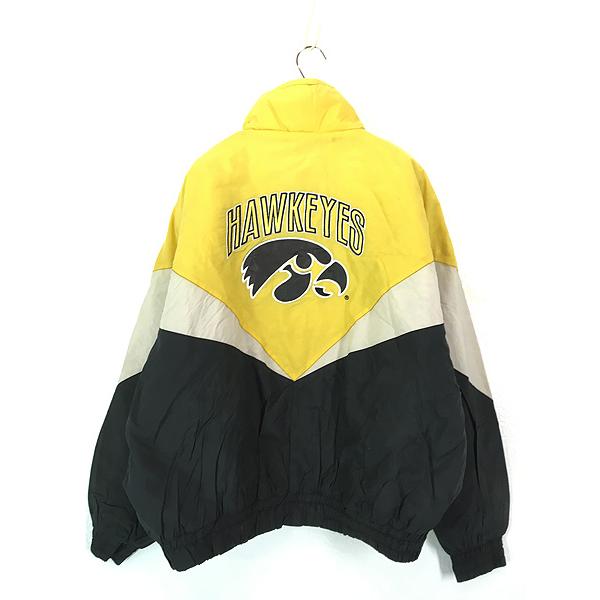 古着 90s Iowa Hawkeyes ホークアイズ パデット ナイロン ジャケット XL 古着 古着 90s Iowa Hawkeyes ホークアイズ パデット ナイロン ジャケット
