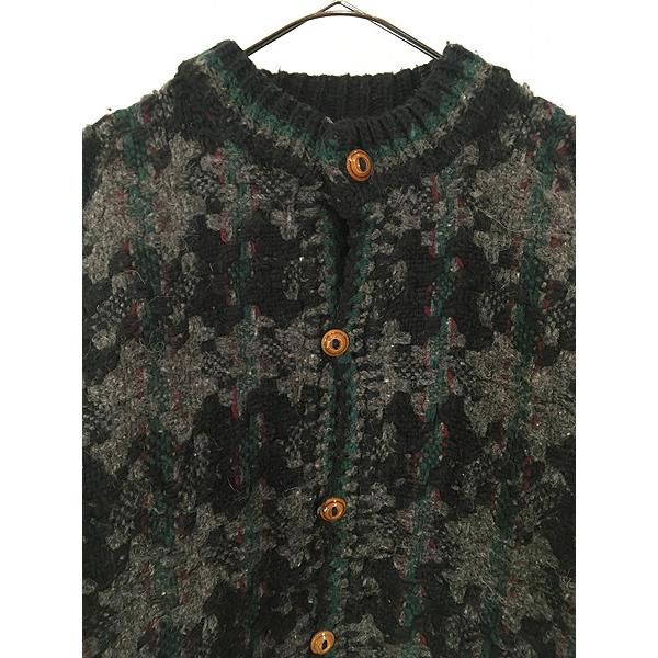 古着 90s エクアドル製 Sweaterman モザイク ボーダー ヘビー ウール