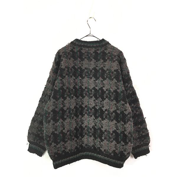 古着 90s エクアドル製 Sweaterman モザイク ボーダー ヘビー ウール