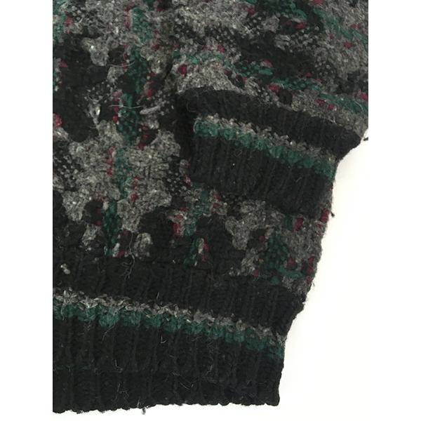 古着 90s エクアドル製 Sweaterman モザイク ボーダー ヘビー ウール