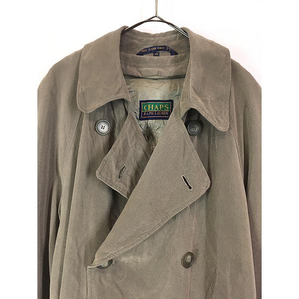 古着 90s CHAPS Ralph Lauren ダブルブレスト トレンチ ロング コート 