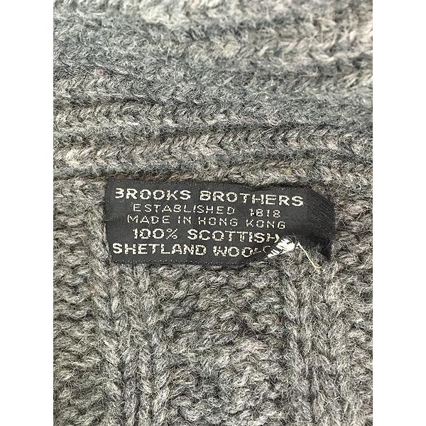 古着 70s Brooks Brothers ケーブル編み ローゲージ シェットランド
