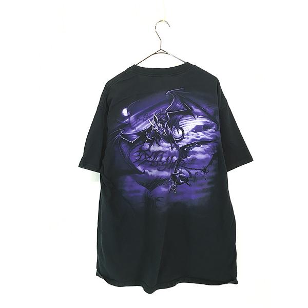 古着 00s LIQUID BLUE ドラゴン 両面 プリント Tシャツ XL : 古着屋