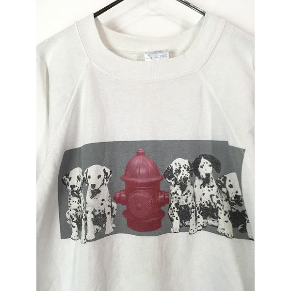 古着 90s USA製 犬 ダルメシアン × 消火栓 アニマル アート Tシャツ XL 
