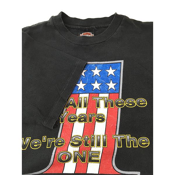 古着 90s USA製 HARLEY DAVIDSON 「No1」 ロゴ Tシャツ M : 古着屋